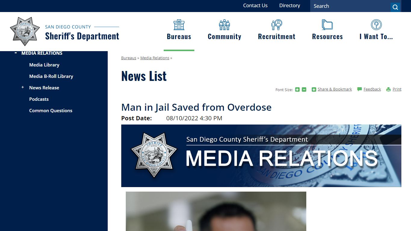 News List | San Diego County Sheriff